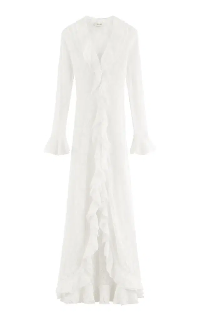 Exclusive Lily Ruffled Lace Maxi Dress