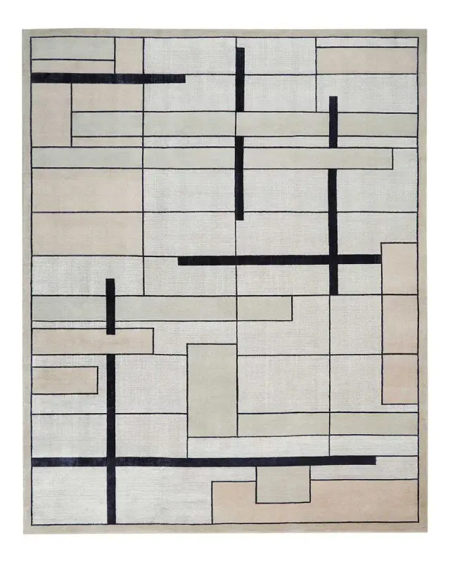 Christopher Guy Avenue Silvery Moon Hand-Knotted Rug