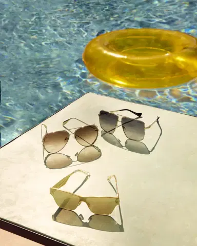 Bottega Veneta Rectangle Monochromatic Metal Sunglasses | Thumbnail 1