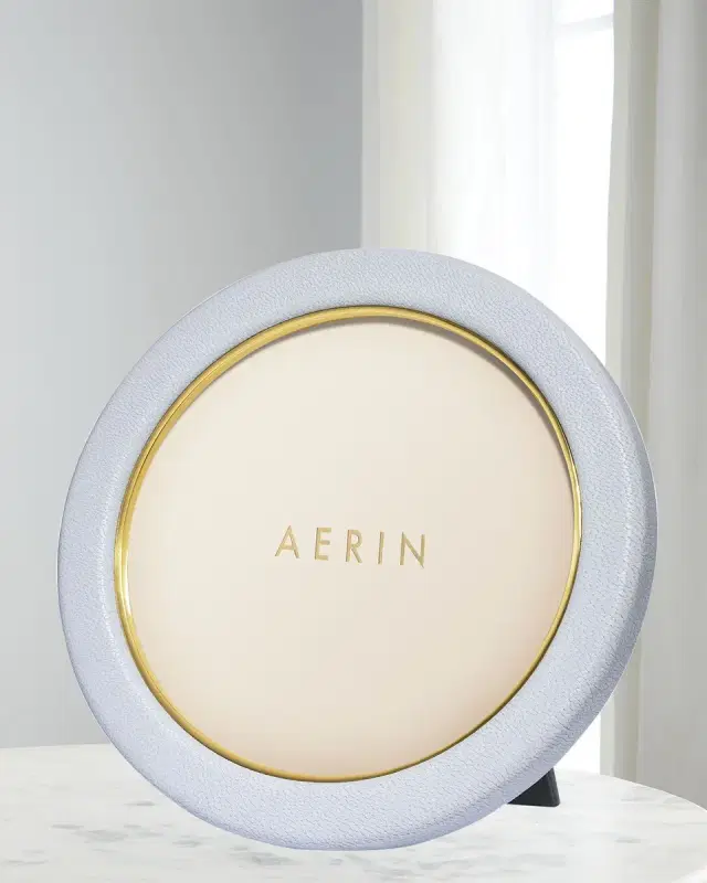 AERIN Piero Leather Round Photo Frame