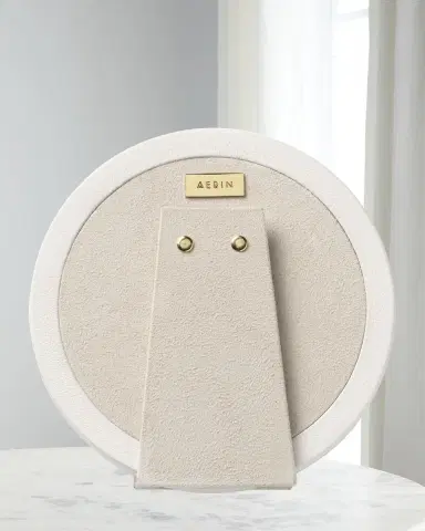 AERIN Piero Leather Round Photo Frame | Thumbnail 2
