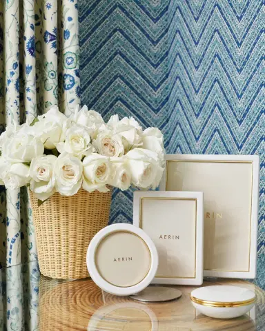 AERIN Piero Leather Round Photo Frame | Thumbnail 3