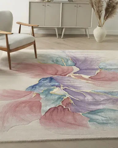 Nourison Petals in Ivory Hand-Tufted Rug | Thumbnail 1 Nourison Petals in Ivory Hand-Tufted Rug | Thumbnail 1