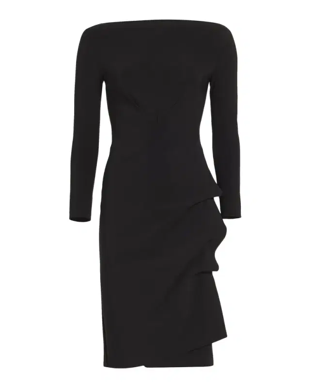 Cassandre 3/4-Sleeve Shirred Dress