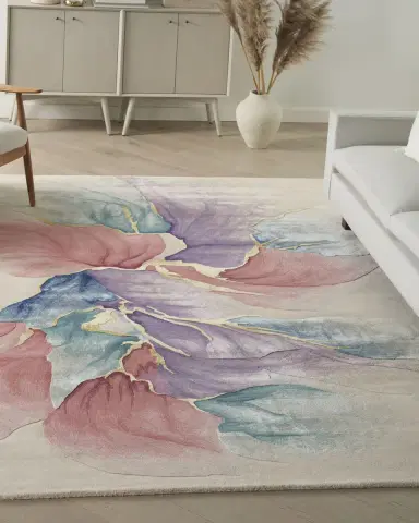Nourison Petals in Ivory Hand-Tuftes Rug | Thumbnail 1