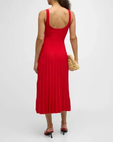 Staud Ellison Square-Neck Sleeveless Stitched Midi Dress | Thumbnail 4 Staud Ellison Square-Neck Sleeveless Stitched Midi Dress | Thumbnail 4