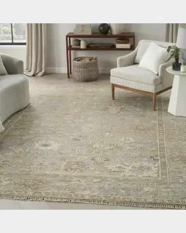 Nourison Whispers Taupe Hand-Knotted Rug | Thumbnail 6