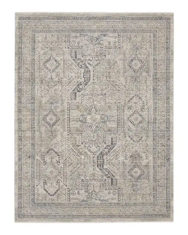 Nourison Lynx Gray/Blue Power-Loomed Rug