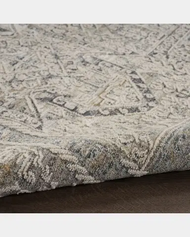 Nourison Lynx Gray/Blue Power-Loomed Rug | Thumbnail 2