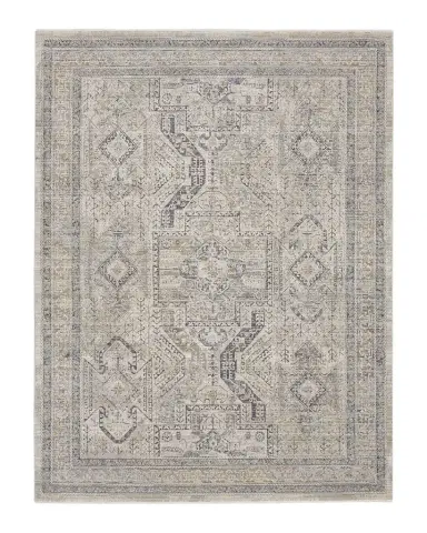 Nourison Lynx Gray/Blue Power-Loomed Rug | Thumbnail 1