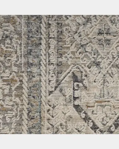 Nourison Lynx Gray/Blue Power-Loomed Rug | Thumbnail 6