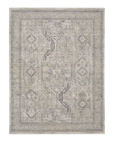 Nourison Lynx Gray/Blue Power-Loomed Rug | Thumbnail 1