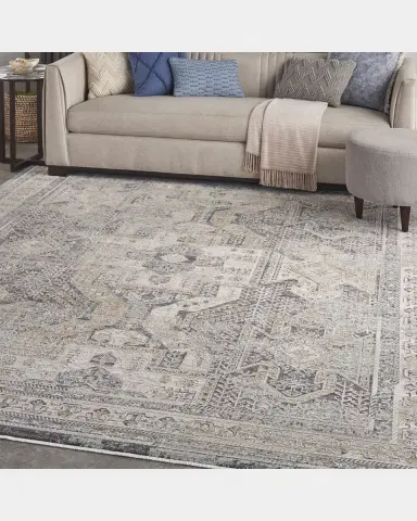 Nourison Lynx Charcoal Power-Loomed Rug | Thumbnail 5