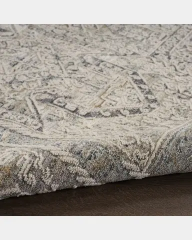 Nourison Lynx Gray/Blue Power-Loomed Rug | Thumbnail 2