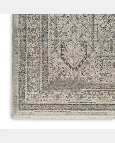 Nourison Lynx Gray/Blue Power-Loomed Rug | Thumbnail 3