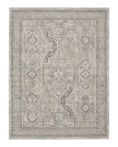 Nourison Lynx Gray/Blue Power-Loomed Rug | Thumbnail 1