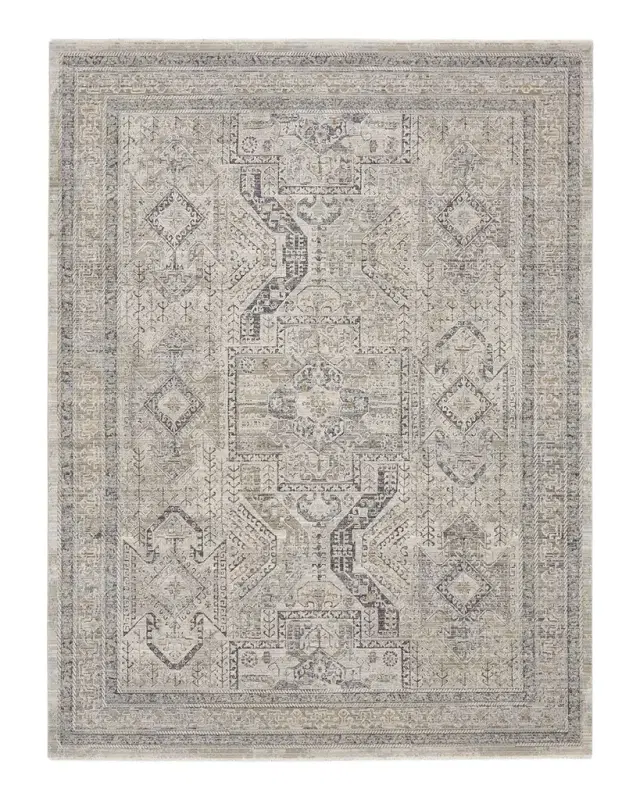 Nourison Lynx Gray/Blue Power-Loomed Rug