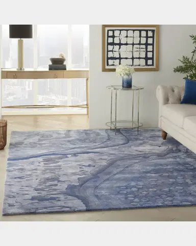 Nourison Prismatic Blue Hand-Tufted Rug | Thumbnail 4 Nourison Prismatic Blue Hand-Tufted Rug | Thumbnail 4