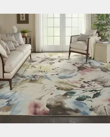 Nourison Prismatic Beige/Multicolor Hand-Tufted Rug | Thumbnail 6
