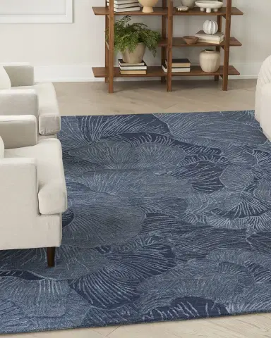 Nourison Avra Blue Hand-Tufted Rug | Thumbnail 5