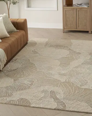 Nourison Avra Taupe Hand-Tufted Taupe Rug | Thumbnail 6