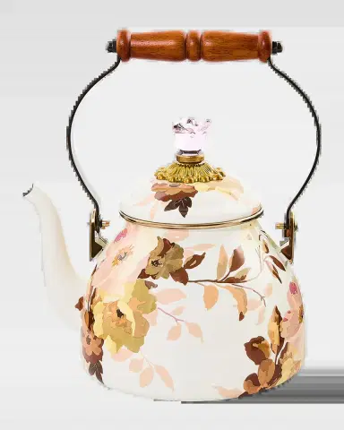 MacKenzie-Childs Wild Rose White Tea Kettle, 2 Qt. | Thumbnail 2 MacKenzie-Childs Wild Rose White Tea Kettle, 2 Qt. | Thumbnail 2