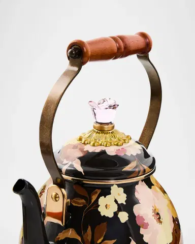MacKenzie-Childs Wild Rose Mocha Tea Kettle, 2 Qt. | Thumbnail 2 MacKenzie-Childs Wild Rose Mocha Tea Kettle, 2 Qt. | Thumbnail 2