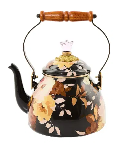 MacKenzie-Childs Wild Rose Mocha Tea Kettle, 2 Qt. | Thumbnail 1 MacKenzie-Childs Wild Rose Mocha Tea Kettle, 2 Qt. | Thumbnail 1
