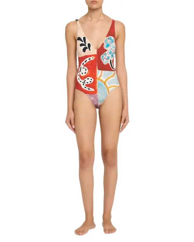 Michelle V-Neck One-Piece Swimsuit