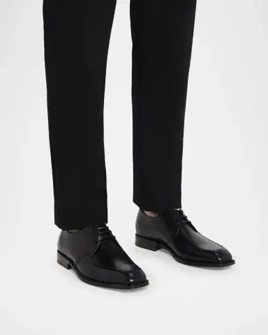 Ferragamo Men's Brogue Leather Derby Shoes | Thumbnail 2