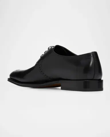 Ferragamo Men's Brogue Leather Derby Shoes | Thumbnail 4