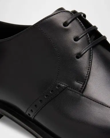 Ferragamo Men's Brogue Leather Derby Shoes | Thumbnail 5