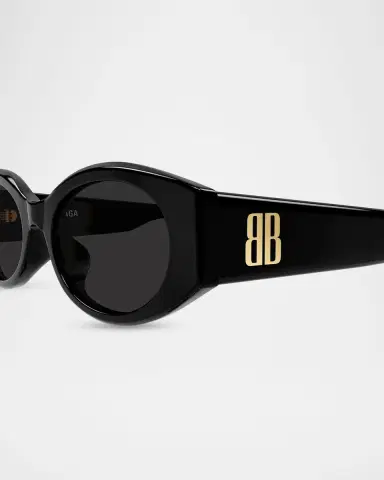 Balenciaga Nano BB Logo 53mm Oval Sunglasses | Thumbnail 3