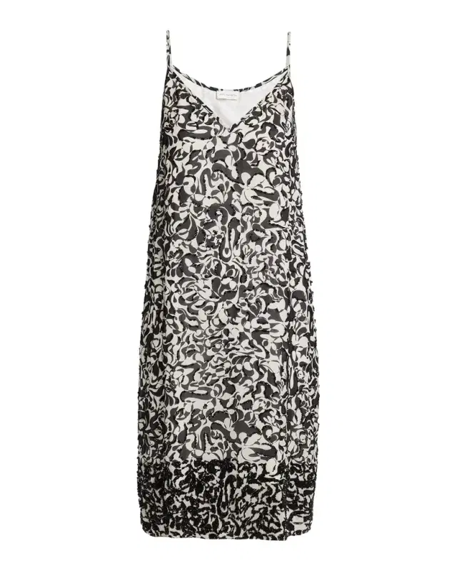 Denya Embroidered Sleeveless Midi Dress