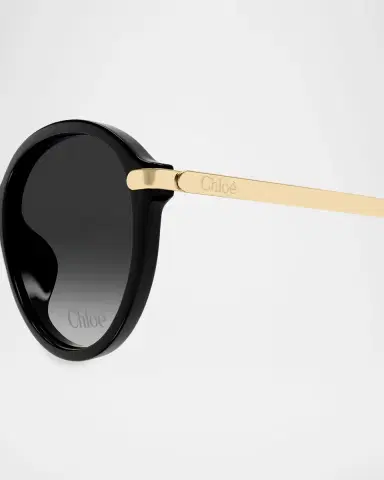 Chloé Round Acetate & Metal Sunglasses | Thumbnail 3