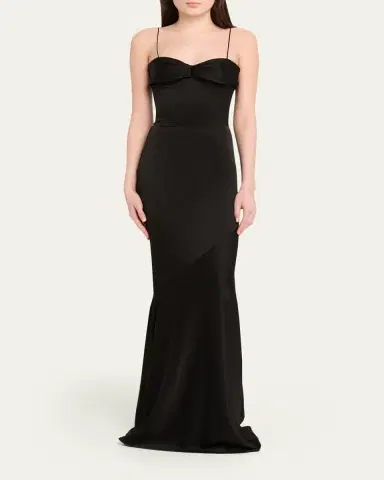 Alex Perry Cupped Draped Satin Gown | Thumbnail 6