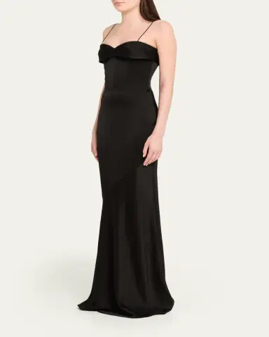 Alex Perry Cupped Draped Satin Gown | Thumbnail 8