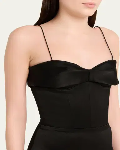 Alex Perry Cupped Draped Satin Gown | Thumbnail 9