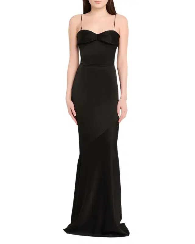 Cupped Draped Satin Gown