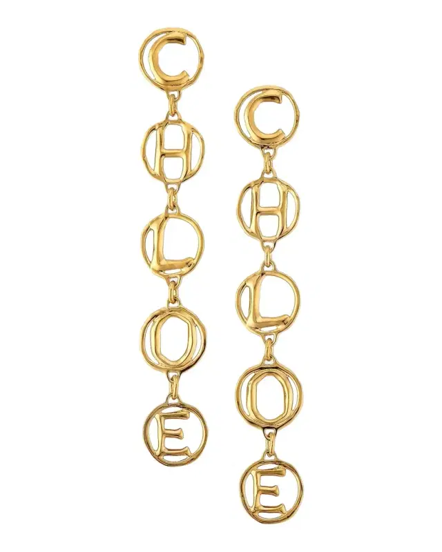 Logo Script Drop Earrings