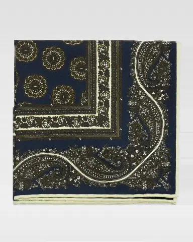 dunhill Men's Paisley Medallion Mulberry Silk Pocket Square | Thumbnail 2 dunhill Men's Paisley Medallion Mulberry Silk Pocket Square | Thumbnail 2