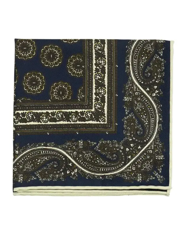 Men 's Paisley Medallion Mulberry Silk Pocket Square