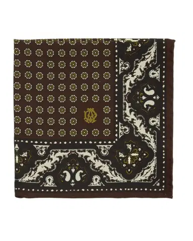 dunhill Men's Mulberry Silk Floral Medallion Pocket Square | Thumbnail 1 dunhill Men's Mulberry Silk Floral Medallion Pocket Square | Thumbnail 1