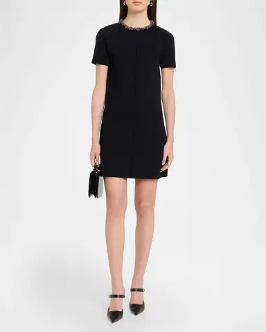Givenchy Pearly Beaded Short-Sleeve Mini Dress | Thumbnail 2