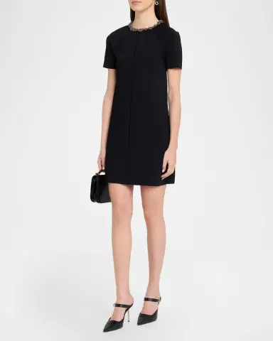 Givenchy Pearly Beaded Short-Sleeve Mini Dress | Thumbnail 4