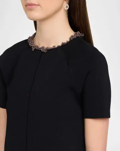 Givenchy Pearly Beaded Short-Sleeve Mini Dress | Thumbnail 5