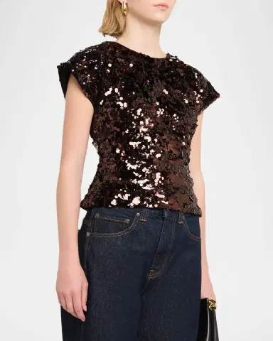 Ganni Sequined Open-Back Top | Thumbnail 4 Ganni Sequined Open-Back Top | Thumbnail 4