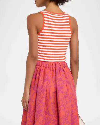 Max Mara Coral Striped Rib Tank Top | Thumbnail 2