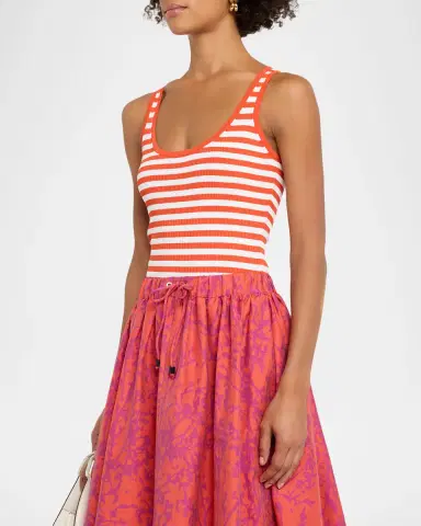 Max Mara Coral Striped Rib Tank Top | Thumbnail 3