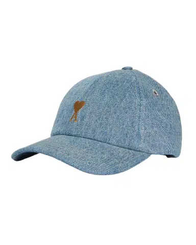 AMI PARIS Men's Denim Ami De Coeur Embroidery Baseball Cap | Thumbnail 1 AMI PARIS Men's Denim Ami De Coeur Embroidery Baseball Cap | Thumbnail 1